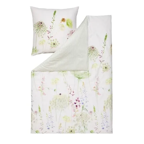 Kissenbezug Estella weiss - Stilvoller Kissenbezug aus edel glänzendem Mako-Satin, 100% Baumwolle, maschinenwaschbar und mit praktischem Reißverschluss. Perfekt für ein elegantes Zuhause.