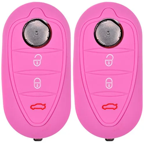 2X Soft Case Schutz Hülle Auto Schlüssel Rosa für ALFA Romeo Mito Giulietta 940 4C ab 2008
