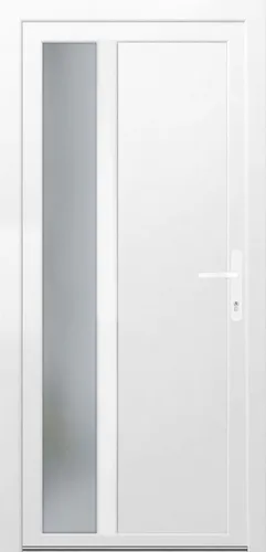 Nebeneingangstür K511 Kunststoff Weiß 98 cm x 198 cm - Nebeneingangstüren mit modernem Design und hohem Einbruchschutz dank Stahlarmierung und 5-fach Verriegelung. Pflegeleicht und gut gedämmt durch 2-Scheiben-Isolierglas.