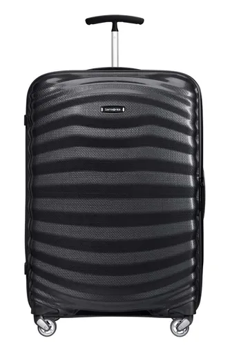 Samsonite Lite-Shock - 69 cm Spinner M Koffer, 73 L, extrem leicht und robust mit 4 Rollen für stressfreies Reisen in Schwarz