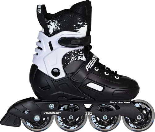 Powerslide Khaan Magic Black Kinder Inlineskates – verstellbar, Hardboot, Aluminium-Schiene - Erlebe den Powerslide Khaan Magic Black: Verstellbare Inlineskates für Kinder mit stabilem Hardboot und Aluminium-Schiene. Ideal für Komfort und Kontrolle beim Skaten!