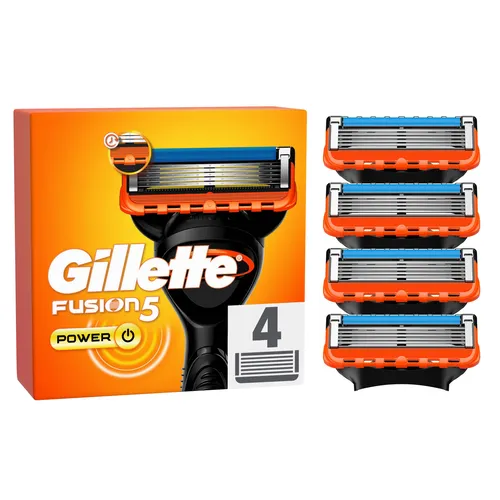 Gillette Fusion5 Power Systemklingen 4er - KLINGEN HERREN – 5 Anti-Irritations-Klingen für eine gründliche, langanhaltende Rasur und ein Präzisionstrimmer für schwer erreichbare Stellen.
