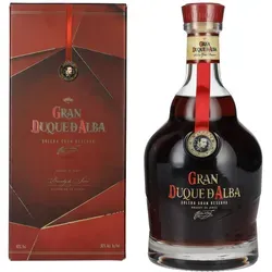 GRAN DUQUE d'Alba Solera Gran Reserva 40% Vol - Geschenkbox - Weinbrand aus Jerez, 15 Jahre in amerikanischen Eichenfässern gereift, mit komplexem Aroma von Rosinen und Vanille für ein samtiges Geschmackserlebnis.