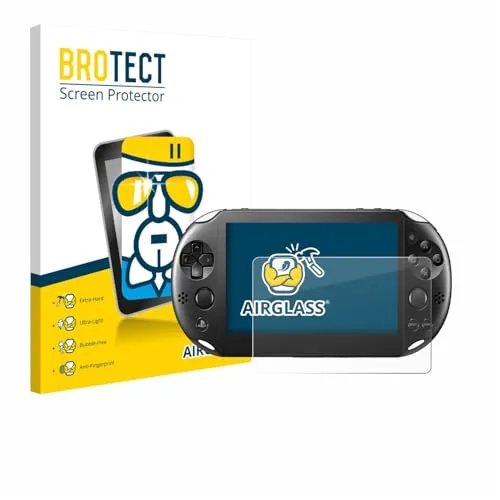 BROTECT Schutzglas für Sony Playstation PS Vita Slim Schutzfolie Panzer Folie Glas Displayschutz Made in Germany [Kratzfest 9H, Anti-Fingerprint]