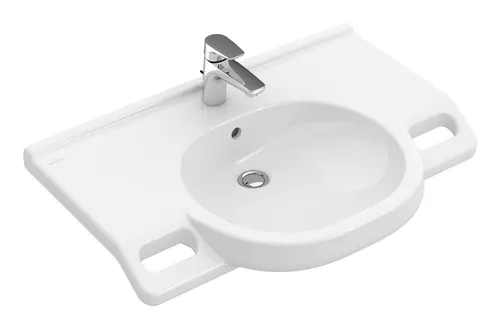 Villeroy & Boch ViCare Waschbecken - Barrierefrei und elegant - Waschtisch 810 x 560 x 185 mm, ideal für barrierefreies Bad, mit 1 Hahnloch und Überlauf, perfekt für mehr Komfort im Badezimmer.