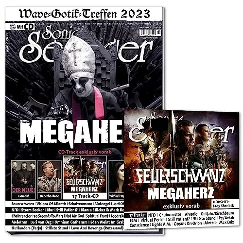 Sonic Seducer 07/08-2023 + CD: Megaherz + Depeche Mode + Feuerschwanz + Within Temptation + Oomph! + A Life Divided + Schattenmann + Bianca Stücker & Mark Benecke + 30 Seconds To Mars + WGT 2023