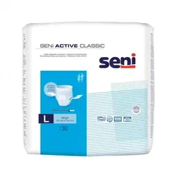 TZMO Seni Active Classic L Inkontinenzslips - Inkontinenzeinlagen für mittlere Inkontinenz, atmungsaktiv und elastisch mit Nässeindikator für sicheren Schutz und einfachen Wechsel.