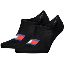 Tommy Hilfiger Füßlinge TH UNI TJ FOOTIE 2P FLAG (2 Paar) Mit großem Flag-Label vorn schwarz 43-46