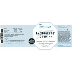 Naturafit Pycnogenol 100 mg + C Kapseln - Arzneimittel zur Unterstützung der Haut- und Gefäßgesundheit mit antioxidativen Eigenschaften durch Pycnogenol und Vitamin C.