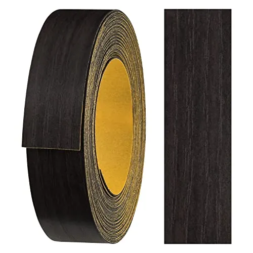 haggiy Melaminkanten-Band selbstklebend 18mm x 5m I Kantenband I Möbelkantenband I Sicherer Halt ohne Bügeln I Kantenumleimer I Furnier für Regalbretter/Holzplatten (Wenge)