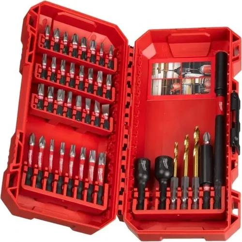 Milwaukee Bit-Set Shockwave 40 tlg. - Vielseitiges Werkzeug-Set - Werkzeug-Sets für Schrauben, Montieren und Bohren. Lasergehärtet und langlebig, passend für alle Marken. Ideal für Profis und Heimwerker.