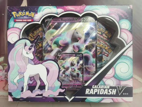 Pokémon Galarian Rapidash Gallopa V Box - Englisch - TCG OVP Displays, Special Edition mit exklusiven Karten und Booster für Sammler und Fans von Pokémon TCG.