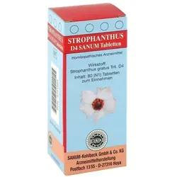 Strophanthus D 4 Sanum Tabletten 80 St - Effiziente Unterstützung - Entdecken Sie die Strophanthus D 4 Sanum Tabletten 80 St für Ihre individuelle Pflege. Hochwertige Tabletten zur Unterstützung im Alltag, ideal für die tägliche Anwendung.