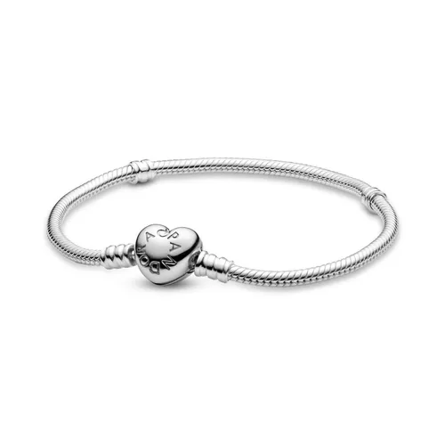 Pandora Wickelarmband Set mit Herzverschluss 590719-21 Silber - Wickelarmbänder aus 925/- Sterling Silber, stilvoll und verstellbar auf 21 cm, perfekt für jeden Anlass.
