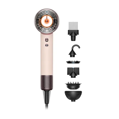 Dyson HD16 Supersonic Haartrockner - Curly + Coily in Pink/Roségold - Haartrockner mit 1600W Leistung, Ionen-Technologie und variable Temperatureinstellungen für schonendes Trocknen und Styling von lockigem und coilem Haar.