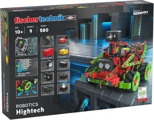 fischertechnik 559895 ROBOTICS Hightech - Bausatz für 9 Roboter-Modelle, mit Spracherkennung und Bildverarbeitung, ideal für Kinder ab 10 Jahren