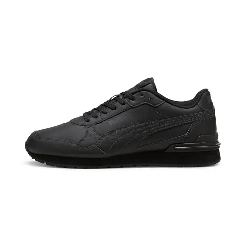 PUMA Unisex ST Runner v4 L Sneaker - Black-Shadow Gray, 37 EU - Herren-Sneaker aus verantwortungsvoll hergestelltem Leder, mit SoftFoam+ Einlegesohle für optimalen Komfort und Unterstützung, ideal für den Alltag.