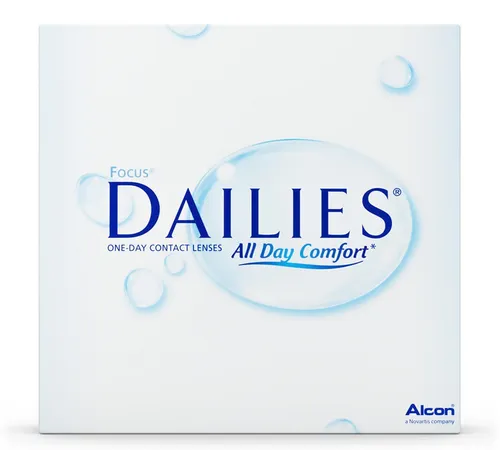 Focus Dailies All Day Comfort Tageslinsen, 90 Stück - Kontaktlinsen mit täglichem Tragekomfort und aktiven Feuchtigkeitsspendern für maximale Hygiene; einfach morgens einsetzen und abends entsorgen.