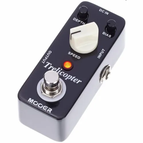 Mooer Trelicopter Effektpedal - Effektgeräte für Gitarre & Bass, bietet vielseitige Tremolo-Effekte mit Bias Schalter für unterschiedliche Klangfarben und einem robusten Metallgehäuse.