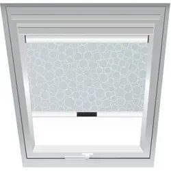 Roto Verdunklungsrollo Kreise-Grau 3-V56, 94x140 cm (9/14), 647 Kunststoff,Manuell,Roto,weiße Schiene