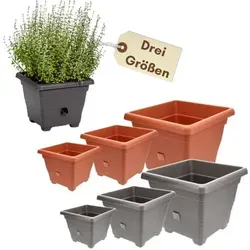 Pflanzkübel Rechteckig Pflanzkübel Groß Außen Blumenkübel Outdoor Pflanztopf Pflanzkasten Blumentopf Wasserspeicher 35x35 cm anthrazit