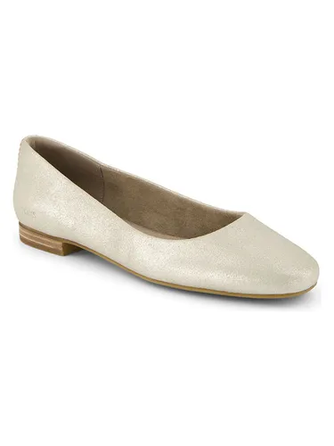 TOMS Damen Briella Ballerinas, Champagner Metallic Suede, 42 EU - Hausschuhe mit weicher Zehenpartie und umweltfreundlicher OrthoLite Einlegesohle, ideal für Komfort und Stil im Alltag.