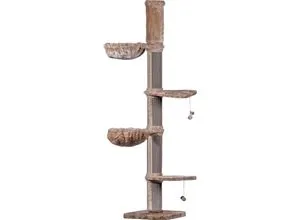 Premium XXL Kratzbaum 227 cm Cappuccino - Kratzbaum & Möbel, höhenverstellbar mit robustem Sisal, ideal für aktive Katzen und bietet ultimativen Spielspaß.