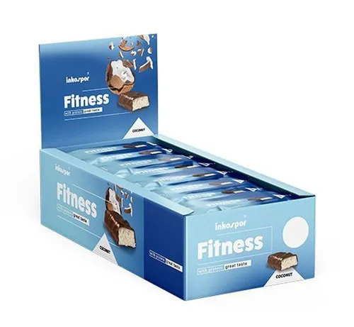 Inkospor active Fitness Riegel Cocos - 24 x 35 g - Nahrungsergänzungsmittel, idealer Snack mit 23% Eiweiß für mehr Energie und Ausdauer während des Trainings.