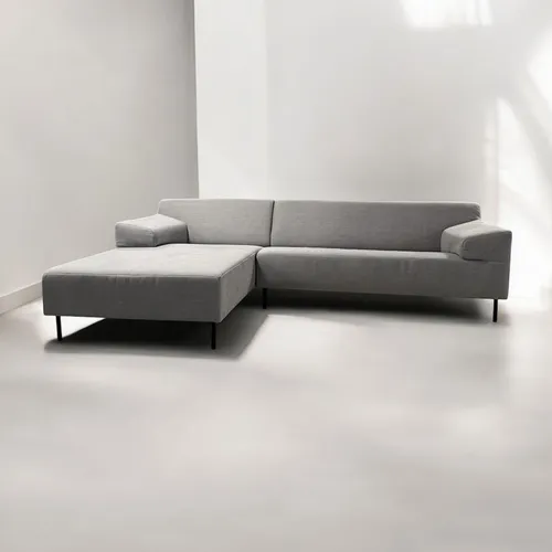 Ecksofa Rolf Benz Freistil 180 mit Ottomane links - Modernes 3-Sitzer Ecksofa in grauem Polyester mit Ottomane, ideal für stilvolle Wohnräume und hohen Sitzkomfort.