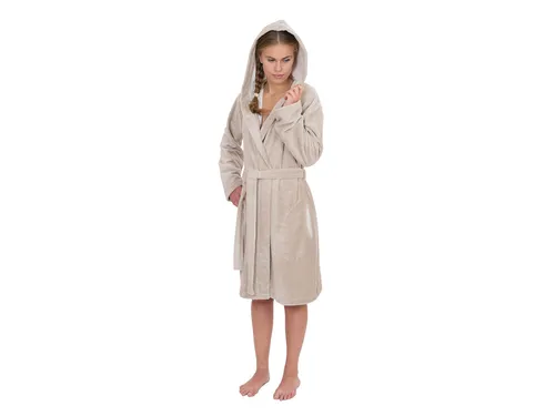 wewo Bamboo 6121 Kapuzen-Bademantel - Damen Bademantel aus kuschelweichem Bambus- und Baumwollgemisch, ideal zum Entspannen und Wohlfühlen mit schnelltrocknenden Eigenschaften.