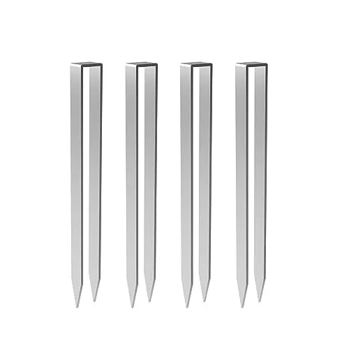 bruwaa Bodenanker für Rosenbogen, 4er-Set aus legiertem Stahl - Robuste U-förmige Erdanker aus legiertem Stahl für eine stabile Befestigung von Rosenbögen. Mit spitzem Design für einfaches Eintreiben in den Boden. Ideal für Gartenprojekte.