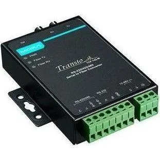 Moxa TCF-142-M-ST-T - RS-232/422/485 auf Glasfaser-Medienkonverter - Industriefähiger Medienkonverter für RS-232/422/485 auf Glasfaser, ideal für zuverlässige Kommunikation in rauen Umgebungen mit Betriebstemperaturen von -40 bis 75°C.