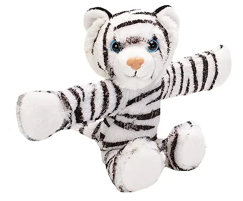Wild Republic 18090 19560 Huggers Tigre Peluches Plüschtier mit Schnapparmband, Weißer Tiger