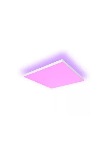 Philips Hue Datura Deckenleuchte Quadratisch - Lampen mit zwei separat steuerbaren Lichtquellen für einzigartige, farbenfrohe Effekte. Diffuse Hintergrundbeleuchtung und leistungsstarkes Frontlicht mit bis zu 4300 Lumen.