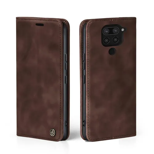 Handy Hülle für Xiaomi Redmi Note 9 Klapp Magnet Smartphone Cover Case Braun