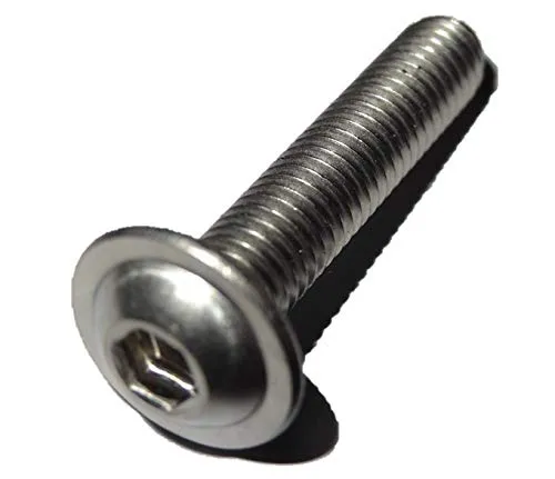 Stück Linsenkopf Schrauben mit Flansch M5x40 mm - ISO 7380/2 - A2 Edelstahl - Innensechskant - V2A – Linsenflanschkopfschrauben (10, M5x40 mm) 10