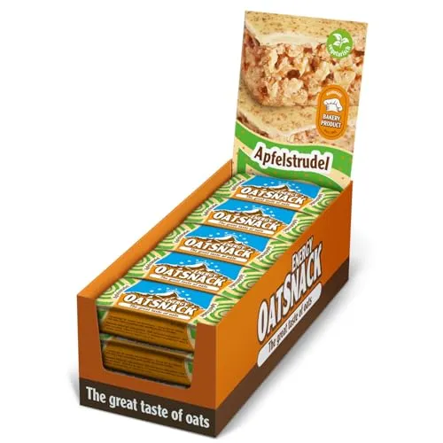 EnergyOatSnack Apfelstrudel (15x65g) - Ausdauer- & Energieriegel für Sport & Freizeit, handgemacht mit langanhaltender Energie aus Haferflocken und leckerem Geschmack – ideal als Snack oder Mahlzeitenersatz.