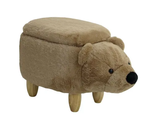 SVITA Tierhocker Bär mit Stauraum - Niedlicher SVITA Tierhocker mit Stauraum im Bärendesign, ideal für Kinderzimmer. Weiche Polsterung und robuste Holzbeine bieten Komfort und Sicherheit. Perfekt zur Aufbewahrung von Spielzeug und mehr.