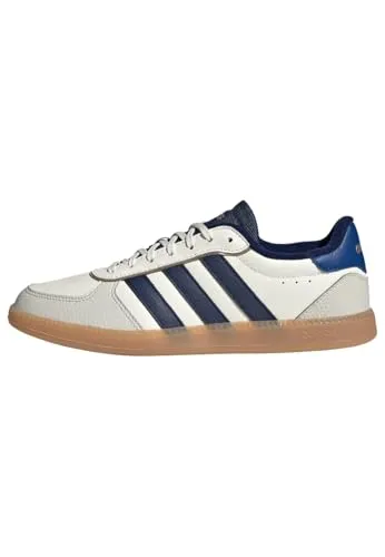 adidas Women's Breaknet Sleek Schuh - Core White/Dark Blue/Royal Blue - Damen-Sneaker mit regulärer Passform, kombiniert Synthetik und Leder für optimalen Komfort und Stil.