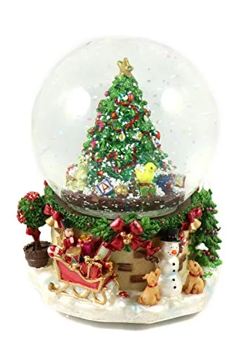 Festliche Schneekugel mit Spieluhr und Schneeantrieb Ø120mm - Wunderschöne Schneekugel mit Spieluhr, perfekt für festliche Anlässe. Ø120mm, Höhe 17,5cm, sorgt für eine zauberhafte Atmosphäre in jedem Raum.