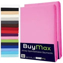 Buymax Spannbettlaken 2-er Set, rosa, 100% Baumwolle, Gummizug - Praktisches 2-er Set Spannbettlaken aus 100% Baumwolle mit rundum Gummizug. Ideal für Matratzen bis 25 cm Höhe. Pflegeleicht und vielseitig einsetzbar.