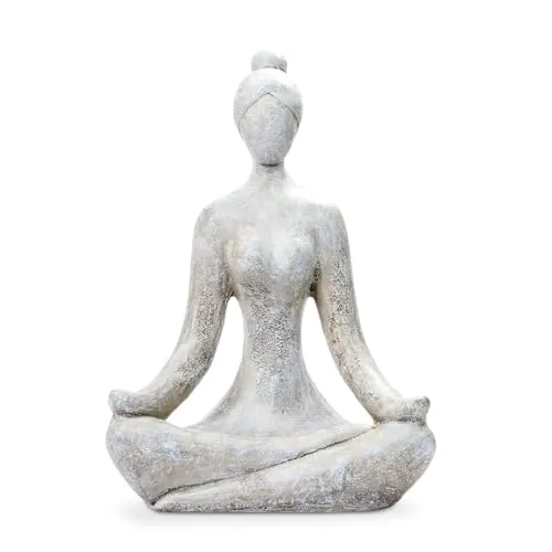 INtrenDU Yoga-Lady Gartenfigur 46cm – Elegante Dekofigur für Garten und Terrasse - Die 46 cm hohe Yoga-Lady aus wetterfestem Polyresin bringt Eleganz in jeden Außen- und Innenbereich. Ideal für entspannte Atmosphäre auf Terrasse, Balkon oder im Wohnzimmer – ein stilvolles Geschenk für Yoga-Liebhaberinnen.