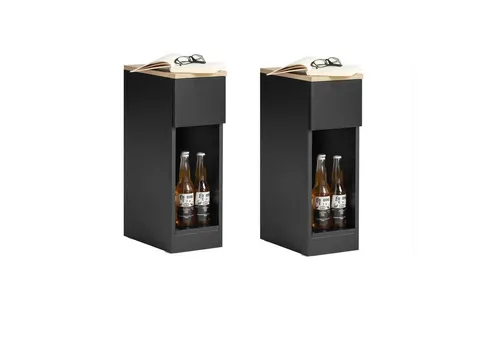 SoBuy Nachttisch FBT111 - 2er Set Beistelltische mit Schublade - Praktische Nachttische im 2er Set, ideal für kleine Räume. Mit Schublade und offenem Fach bieten sie viel Stauraum. Maße: ca. 20x60x35cm pro Tisch. Stabil und leicht zu montieren.