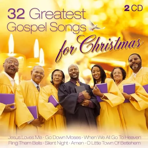 Greatest Gospel Songs for Christmas: Go Down Moses; Go Tell It On The Mountain; Amen; Old Time Religion; Jesus Love Me; Amazing Grace; Joy To The World; When The Saints Go Marchin In; Oh How I Love Jesus; Oh Happy Day; Silent Night 32