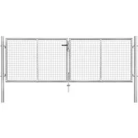 vidaXL Gartentor aus verzinktem Stahl 306x125cm - Flügeltor aus stabilem, rostbeständigem Stahl für sichere Abgrenzung und stilvollen Zugang zu Ihrem Garten. Ideal für Privatsphäre und Langlebigkeit.