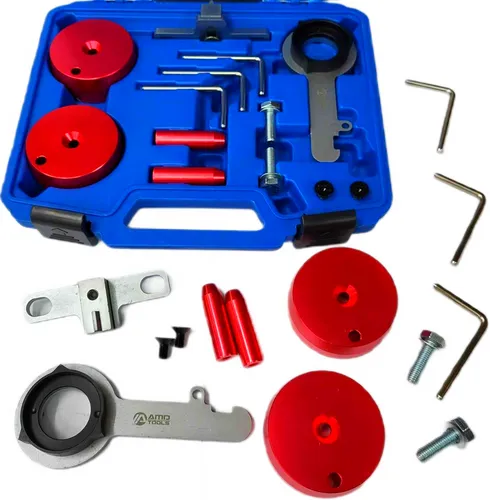 Zahnriemen Motor Werkzeug für Ford Transit Focus Galaxy Mondeo 2.0 EcoBlue TDCI - Motoreinstellwerkzeug-Satz für Zahnriemenwechsel, ideal für Ford 2.0 EcoBlue Motoren. Hochwertige Qualität von AMD TOOLS für präzise Nockenwellen-Arretierung.