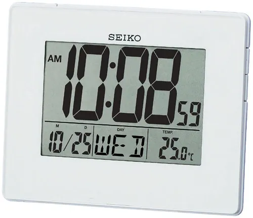 Seiko Digitalwecker mit Datum und Beleuchtung - Der Seiko Quarzwecker bietet eine klare 12/24 Std. Anzeige und modernes Design. Ideal für präzise Zeitmessung und stilvolle Akzente in jedem Raum.