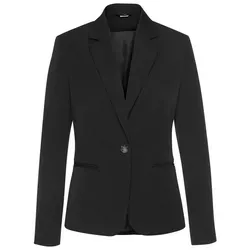 LASCANA Kurzblazer Damen, Gr. 40, schwarz - Business-Mode. Sportlich eleganter taillierter Blazer von Lascana mit Reverskragen und Paspeltaschen. Vielseitig kombinierbar für jeden Anlass, Länge ca. 62 cm.