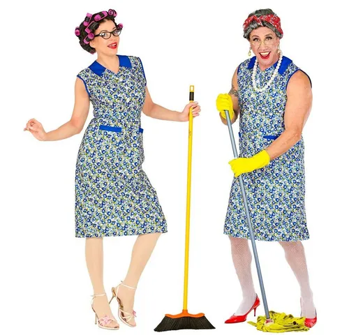 W WIDMANN MILANO Hausfrau Kostüm - Kostüm-Outfits für Erwachsene, nostalgisches 50er-60er Jahre Design mit Blumenmuster, perfekt für Partys und unvergessliche Auftritte.