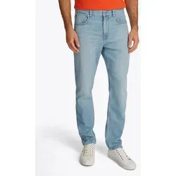 Tommy Hilfiger Herren Jeans Denton Heron Blue Straight Leg - Moderne Herrenjeans im Stretch-Denim mit lässigem Whisker-Effekt. Ideal für einen entspannten Look und hohen Tragekomfort. 5-Pocket-Style mit markanter Tommy Hilfiger Markenstickerei.